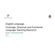 مواصفات الامتحان Grammar and Functional Language اللغة الإنجليزية الصف الحادي عشر متقدم الفصل الدراسي الثاني 2023-2024 - بوربوينت