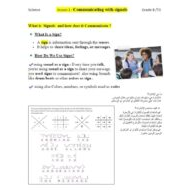 ملخص درس Communicating with signals العلوم المتكاملة الصف الثامن