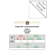 اللغة الإنجليزية أوراق عمل (Listening Examination) للصف الرابع مع الإجابات