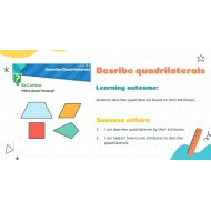 حل درس Describe quadrilaterals الرياضيات المتكاملة الصف الثالث - بوربوينت