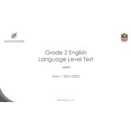 اختبار Language Level Test اللغة الإنجليزية الصف الثاني - بوربوينت