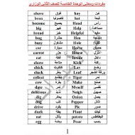 اللغة الإنجليزية (Vocabulary unit 5 -6 -7) للصف الثاني