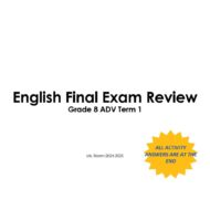 مراجعة Final Exam Review اللغة الإنجليزية الصف الثامن متقدم - بوربوينت