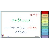 حل درس ترتيب الأعداد الرياضيات المتكاملة الصف الثالث - بوربوينت