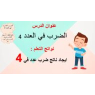 حل درس الضرب في العدد 4 الرياضيات المتكاملة الصف الثالث - بوربوينت