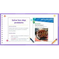 حل درس Solve two step problems الرياضيات المتكاملة الصف الثالث - بوربوينت