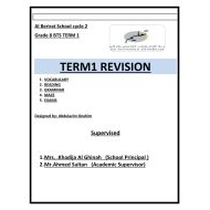 أوراق عمل مراجعة عامة للامتحان اللغة الإنجليزية الصف الثامن