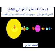 اللغة العربية بوربوينت درس (مجموعتنا الشمسية التي تسبح في الفضاء) للصف الثاني مع الإجابات