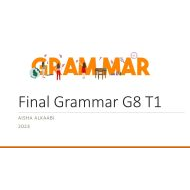 مراجعة عامة Final Grammar اللغة الإنجليزية الصف الثامن - بوربوينت