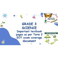 مراجعة exam coverage document العلوم المتكاملة الصف الثالث