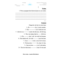 اللغة الإنجليزية أوراق عمل (2) للصف الثامن