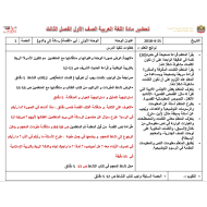 اللغة العربية بوربوينت تحضير دروس الفصل الثالث للصف الأول