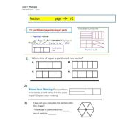 أوراق عمل Unit 7 fractions الرياضيات المتكاملة الصف الثالث