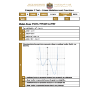 الرياضيات المتكاملة أوراق عمل (Linear Relations and Functions) بالإنجليزي للصف التاسع مع الإجابات