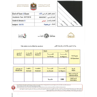 الرياضيات المتكاملة امتحان نهاية الفصل (2018) للصف السادس