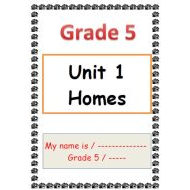 أوراق عمل Unit 1 Homes اللغة الإنجليزية الصف الخامس