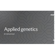 درس Applied genetics الأحياء الصف الحادي عشر - بوربوينت