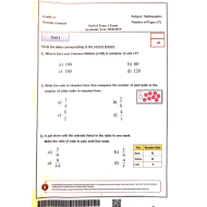 الرياضيات المتكاملة امتحان نهاية الفصل الدراسي الأول (2018-2019) بالإنجليزي للصف السادس