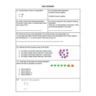 حل أوراق عمل Quiz 1 الرياضيات المتكاملة الصف السادس