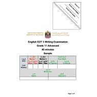 اللغة الإنجليزية (Writing Examination) للصف الحادي عشر