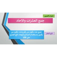 حل درس جمع العشرات والآحاد الرياضيات المتكاملة الصف الأول - بوربوينت