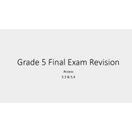 مراجعة Final Exam Revision اللغة الإنجليزية الصف الخامس Access - بوربوينت