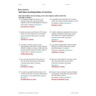 حل ورقة عمل Unit Rates Involving Ratios of Fractions الرياضيات المتكاملة الصف السادس