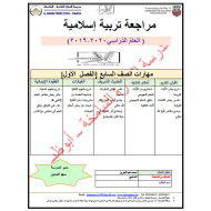 التربية الإسلامية أوراق عمل (مراجعة شاملة) للصف السابع