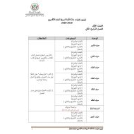 اللغة العربية توزيع المقررات (2019-2020) للصف الأول - الثاني عشر