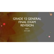 مراجعة FINAL EXAM REVISION اللغة الإنجليزية الصف الثاني عشر عام - بوربوينت