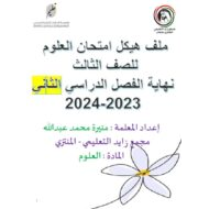 الصفحات المهمة للامتحان النهائي العلوم المتكاملة الصف الثالث