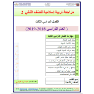 التربية الإسلامية أوراق عمل (مراجعة) للصف الثاني