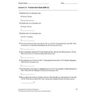 حل أوراق عمل Lesson 2-3 Practice Item Bank الرياضيات المتكاملة الصف السابع ريفيل