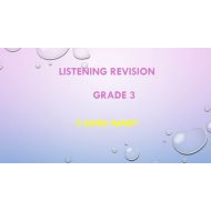 مراجعة Listening revision اللغة الإنجليزية الصف الثالث - بوربوينت