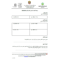 الرياضيات المتكاملة ورقة عمل للصف السادس