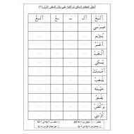 ورقة عمل درس المقطع الساكن الصف الأول مادة اللغة العربية