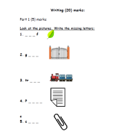 اللغة الإنجليزية أوراق عمل (Writing) للصف الثاني