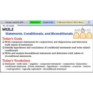 حل درس Statements Conditionals and Biconditionals الرياضيات المتكاملة الصف التاسع متقدم - بوربوينت