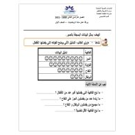 ورقة عمل تمثيل بياني بالصور الصف الأول مادة الرياضيات المتكاملة