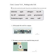 ورقة عمل Lesson 7 & 8 Working in the UAE اللغة الإنجليزية الصف الحادي عشر