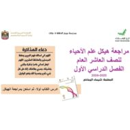 مراجعة صفحات هيكل امتحان الأحياء الصف العاشر عام