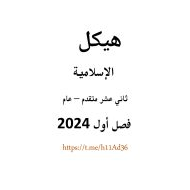 حل هيكلة امتحان التربية الإسلامية الصف الثاني عشر