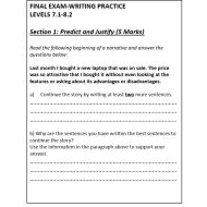 تدريبات FINAL EXAM WRITING PRACTICE اللغة الإنجليزية الصف الخامس - بوربوينت