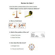 ورقة عمل Review for Quiz 1 العلوم المتكاملة الصف الثالث