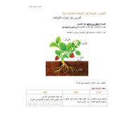 ملخص درس أجزاء النبات العلوم المتكاملة الصف الأول