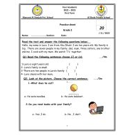 أوراق عمل Practice sheet اللغة الإنجليزية الصف الثاني