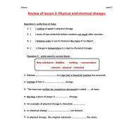 أوراق عمل Physical and chemical changes العلوم المتكاملة الصف الخامس