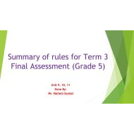 مراجعة Summary of rules & Vocabulary اللغة الإنجليزية الصف الخامس - بوربوينت