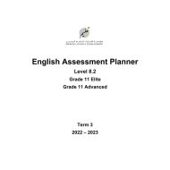 Assessment Planner اللغة الإنجليزية الصف الحادي عشر Advanced & Elite الفصل الدراسي الثالث 2022-2023