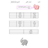 أوراق عمل تدريبات على التحليل والتركيب الصف الثاني مادة اللغة العربية